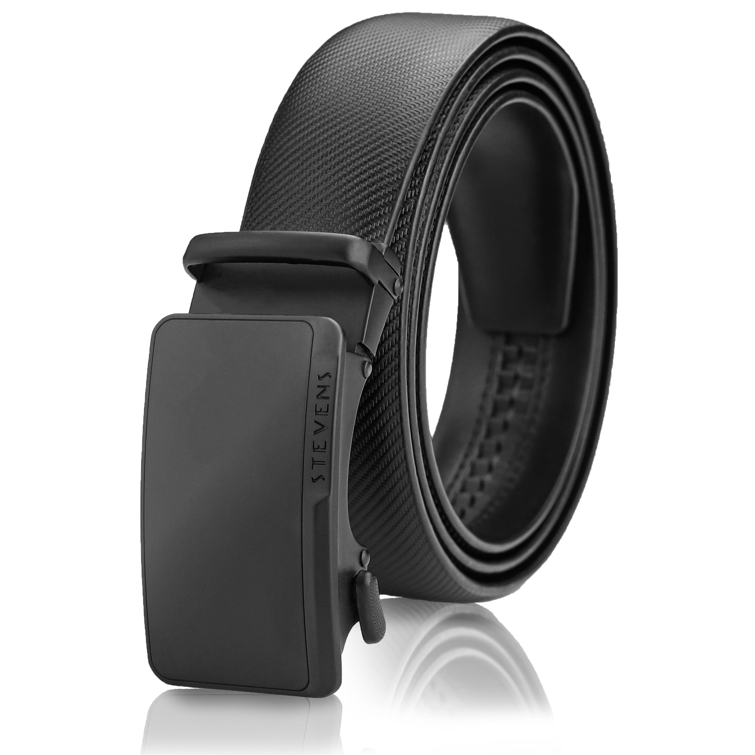 Vyriškas odinis diržas Stevens, juodas, automatinė sagtis 2503