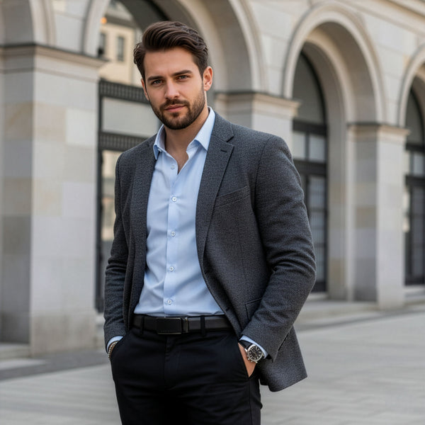 Vyriškas odinis diržas Stevens, juodas, automatinė sagtis 2504