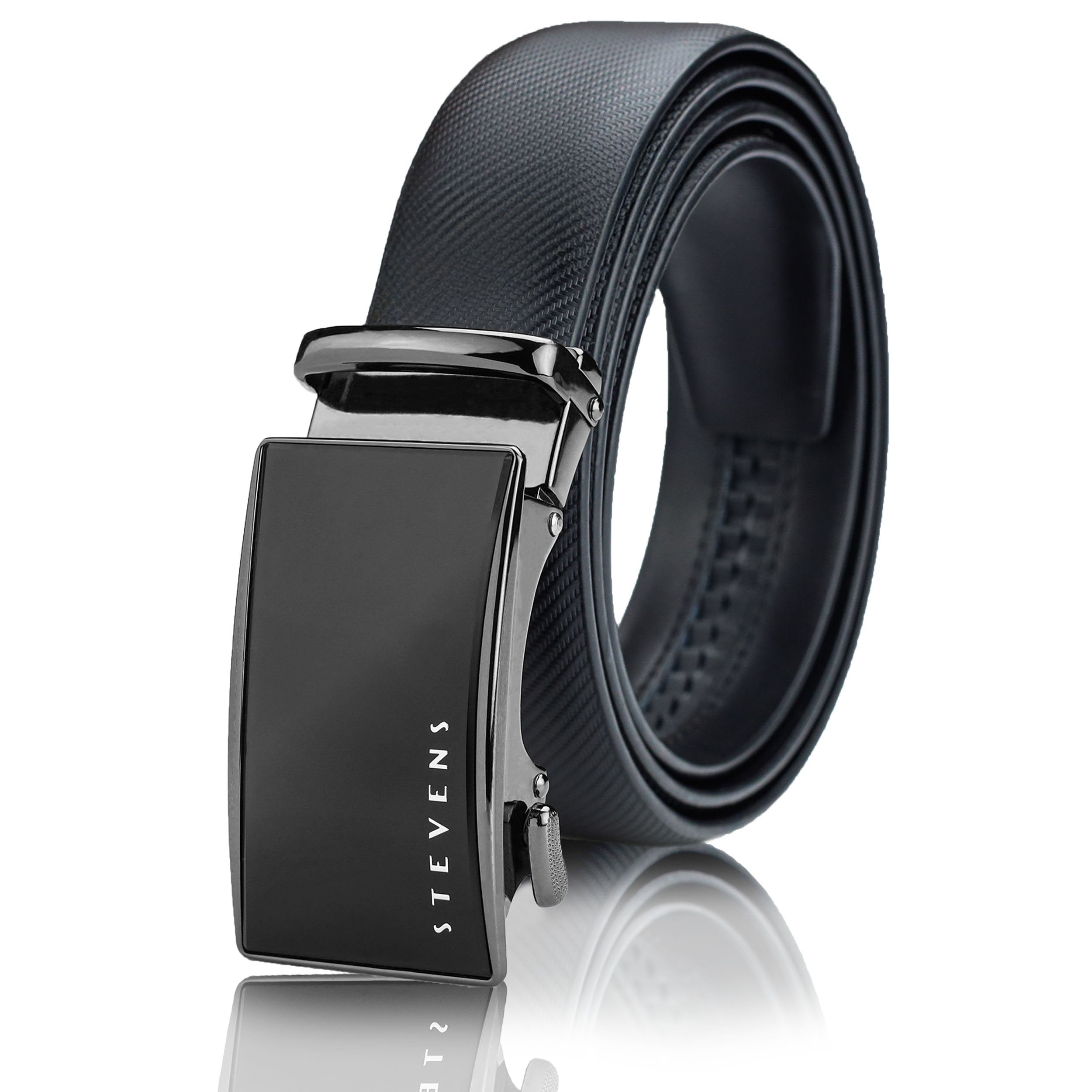 Vyriškas odinis diržas Stevens, juodas, automatinė sagtis 2505