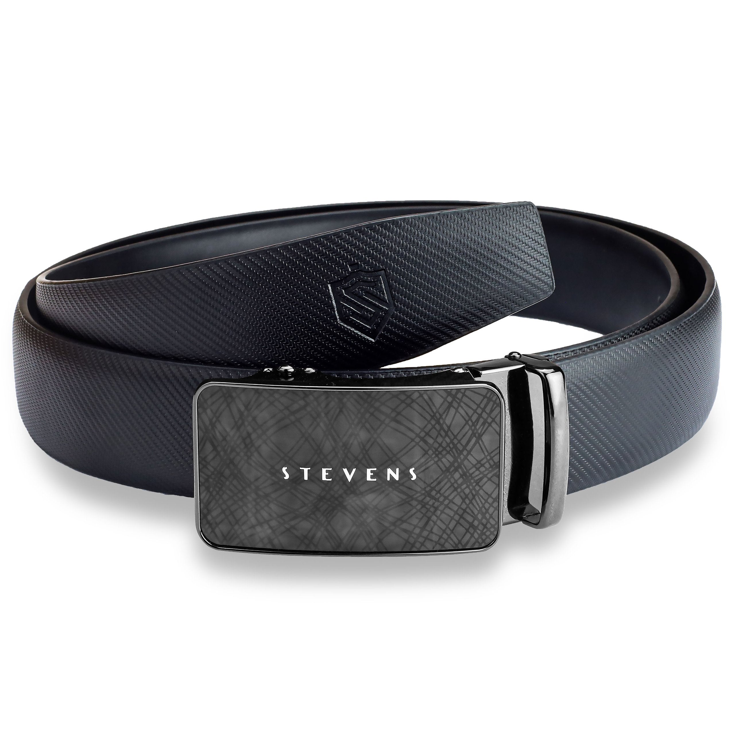 Vyriškas odinis diržas Stevens, juodas, automatinė sagtis 2506