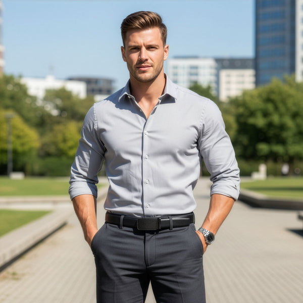 Vyriškas odinis diržas Stevens, juodas, automatinė sagtis 2507