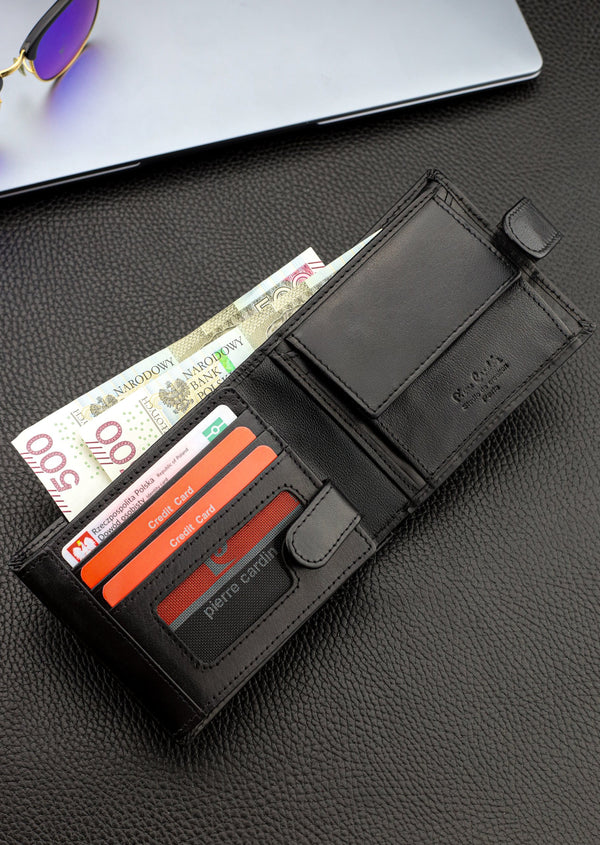 Vyriška piniginė Pierre Cardin, odinė, su RFID apsauga A423206