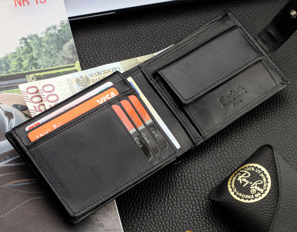 Vyriška piniginė Pierre Cardin, juoda, su RFID apsauga A6088206