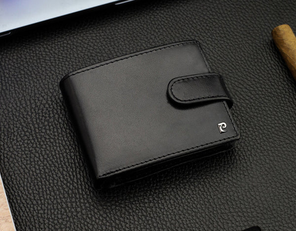 Vyriška piniginė Pierre Cardin, juoda, su RFID apsauga A6088306