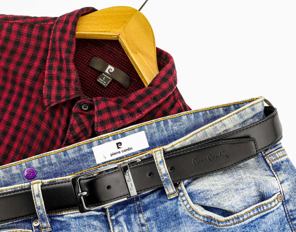 Vyriškas dvipusis odinis diržas Pierre Cardin, juodas/rudas