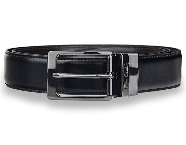 Vyriškas dvipusis odinis diržas Pierre Cardin, juodas/rudas