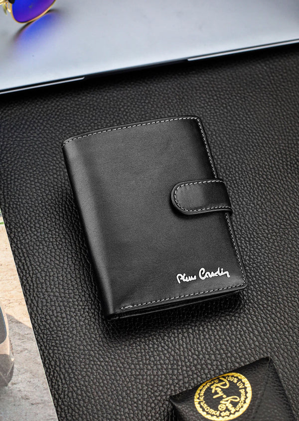 Vyriška odinė piniginė Pierre Cardin, juoda, RFID apsauga A623406