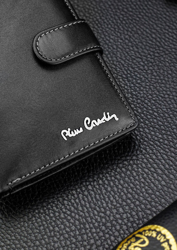 Vyriška odinė piniginė Pierre Cardin, juoda, RFID apsauga A623406