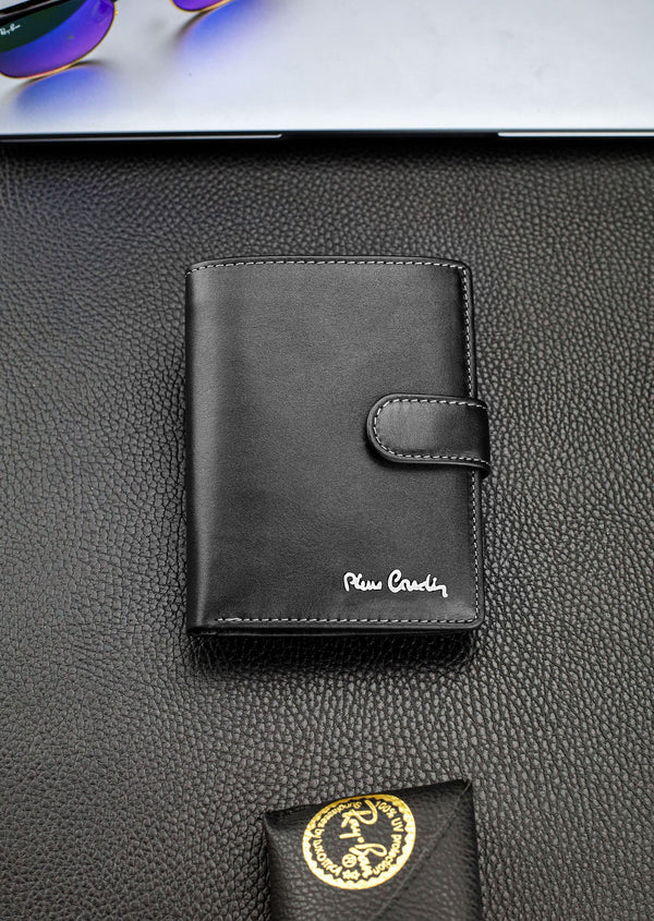 Vyriška odinė piniginė Pierre Cardin, juoda, RFID apsauga A623406