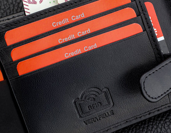 Vyriška odinė piniginė Pierre Cardin, juoda, RFID apsauga A423706