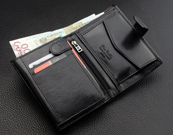 Vyriška odinė piniginė Pierre Cardin, juoda, RFID apsauga A623706
