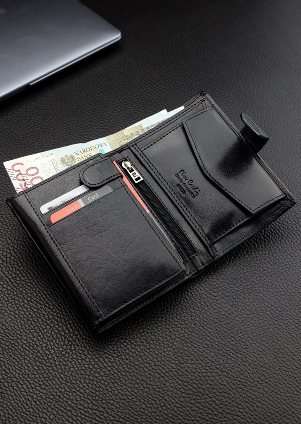 Vyriška odinė piniginė Pierre Cardin, juoda, RFID apsauga A623706