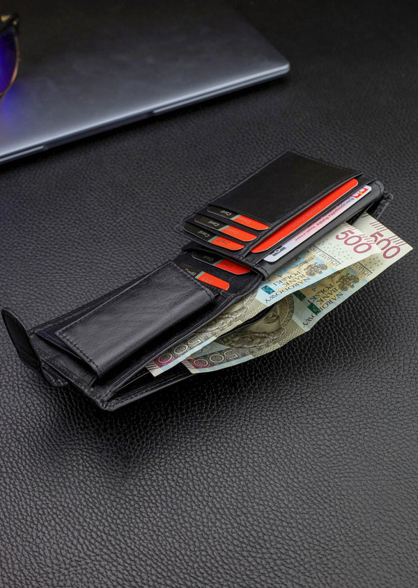 Vyriška odinė piniginė Pierre Cardin, juoda, RFID apsauga A5288706