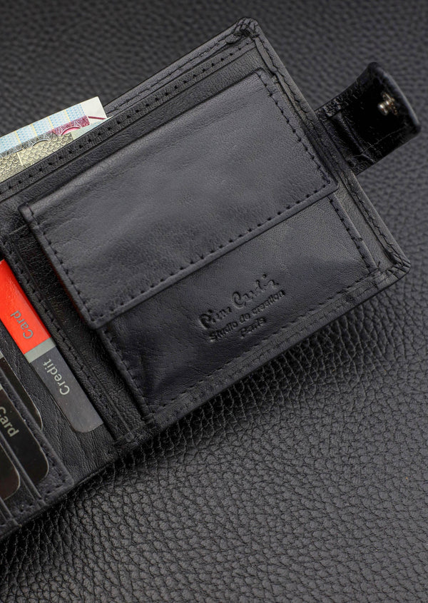 Vyriška odinė piniginė Pierre Cardin, juoda, RFID apsauga A5288706