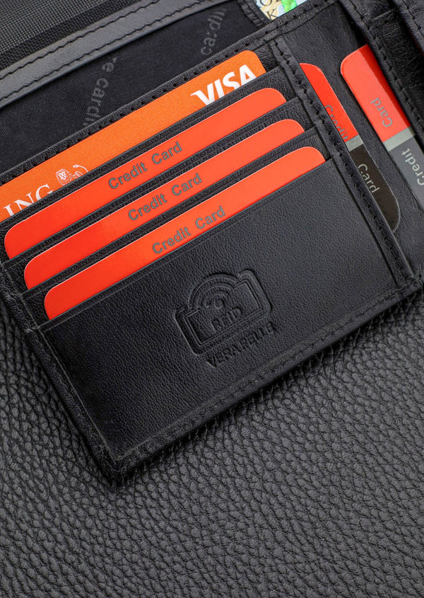 Vyriška odinė piniginė Pierre Cardin, juoda, RFID apsauga A5288706