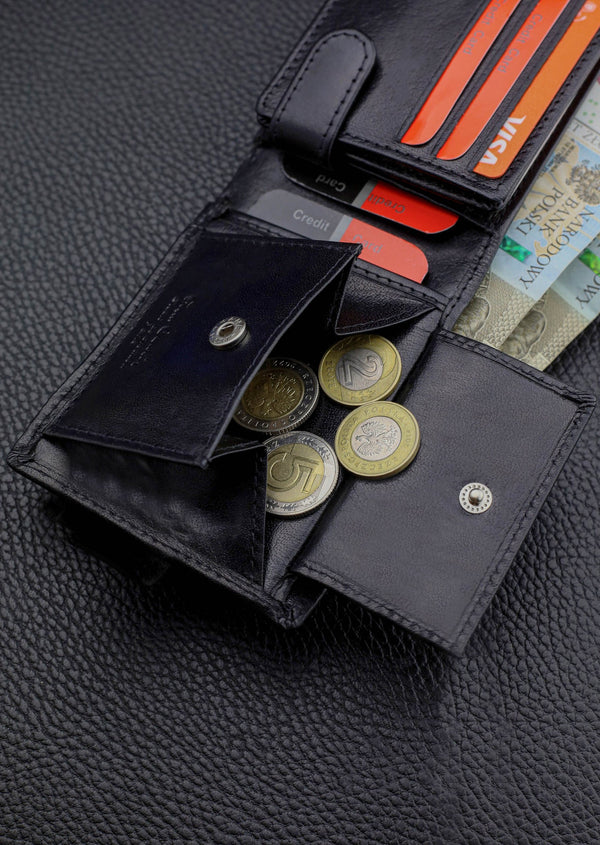 Vyriška odinė piniginė Pierre Cardin, juoda, RFID apsauga 323706