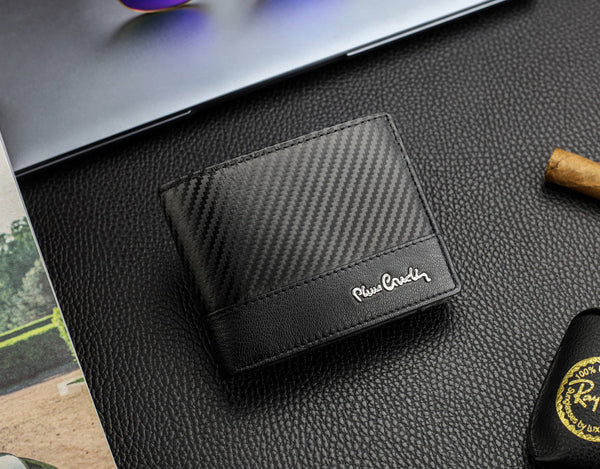 Vyriška odinė piniginė Pierre Cardin, juoda, RFID apsauga 323706