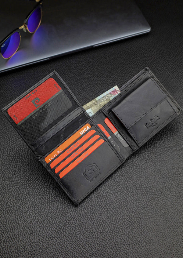 Vyriška odinė piniginė Pierre Cardin, juoda, RFID apsauga 5288706