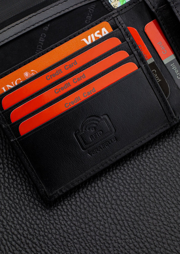 Vyriška piniginė Pierre Cardin, su RFID apsauga, juoda 5288206