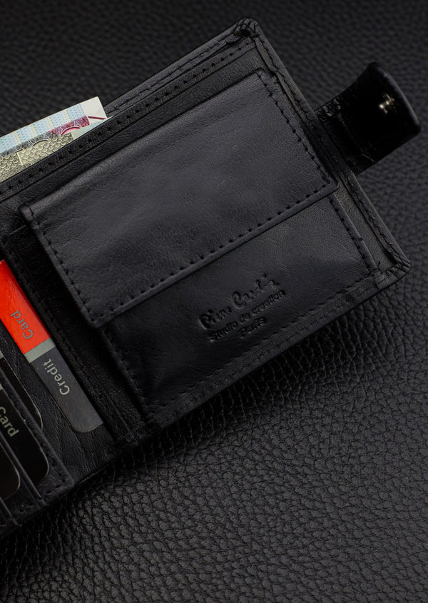 Vyriška piniginė Pierre Cardin, su RFID apsauga, juoda odinė A5288206