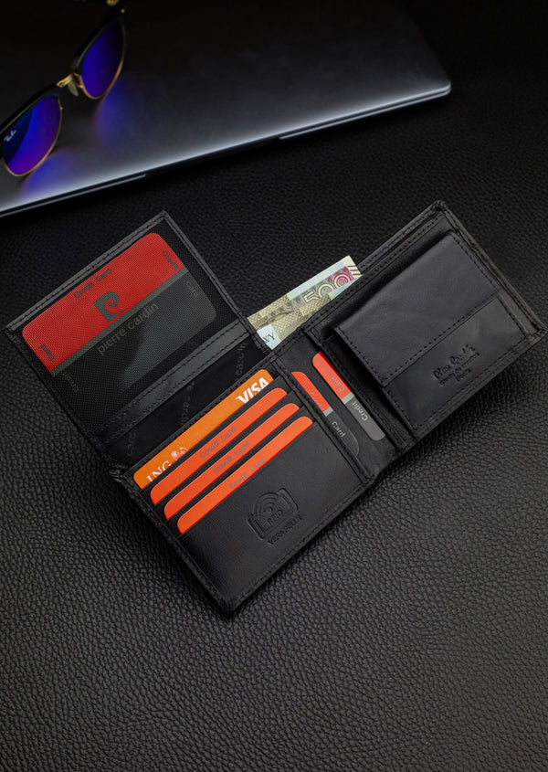 Vyriška piniginė Pierre Cardin, su RFID apsauga, juoda 5288306