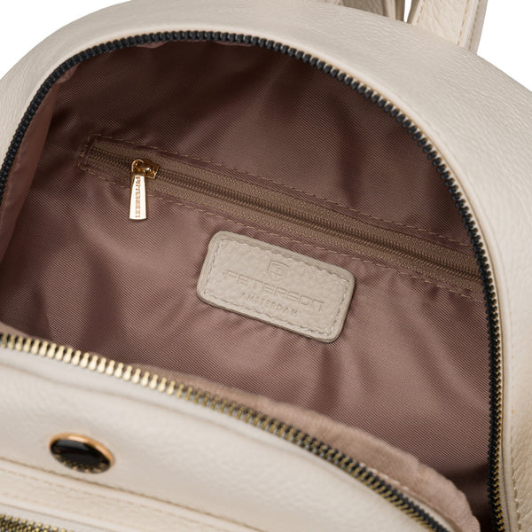 Peterson moteriška 2in1 miesto kuprinė–rankinė iš ekologiškos odos, smėlio spalvos, su užtrauktuku D93