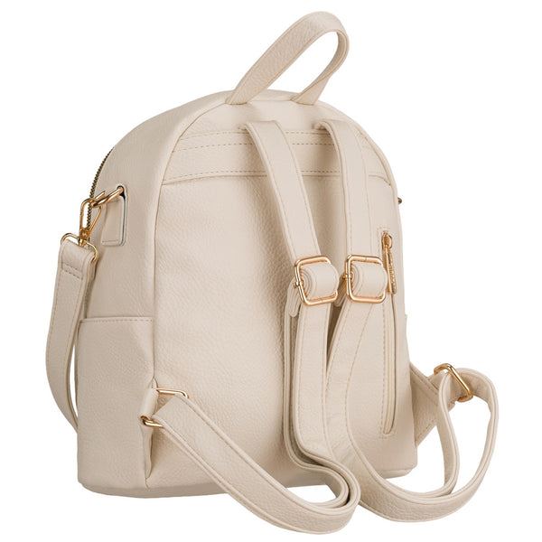 Peterson moteriška 2in1 miesto kuprinė–rankinė iš ekologiškos odos, smėlio spalvos, su užtrauktuku D93