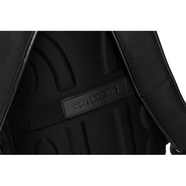 Juoda tekstilinė kelioninė kuprinė „Peterson“ nešiojamajam kompiuteriui su tvirtinimu prie lagamino K45