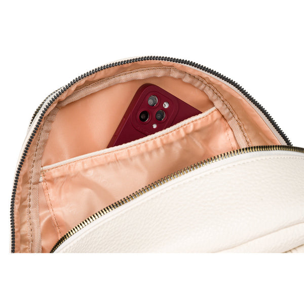 Smėlio spalvos tekstilinė kuprinė „Rovicky“ su reguliuojamomis petnešomis K41