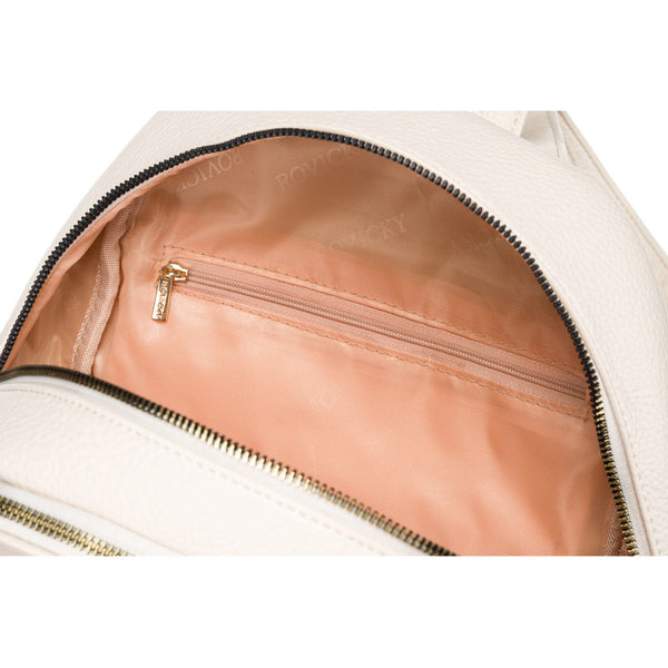 Smėlio spalvos tekstilinė kuprinė „Rovicky“ su reguliuojamomis petnešomis K41