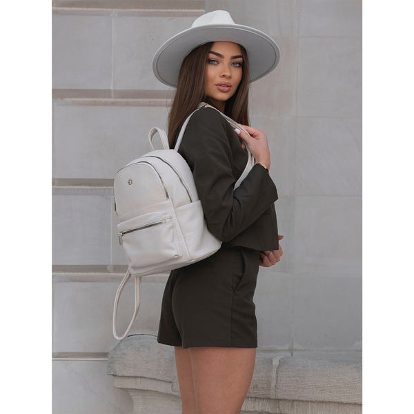 Smėlio spalvos tekstilinė kuprinė „Rovicky“ su reguliuojamomis petnešomis K41