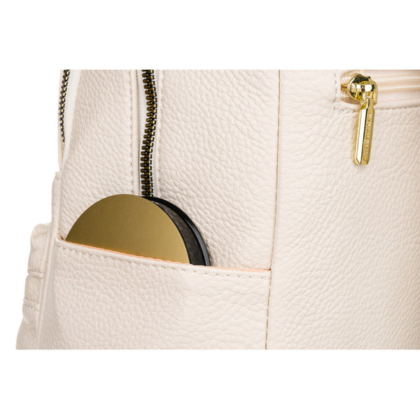 Smėlio spalvos tekstilinė kuprinė „Rovicky“ su reguliuojamomis petnešomis K41