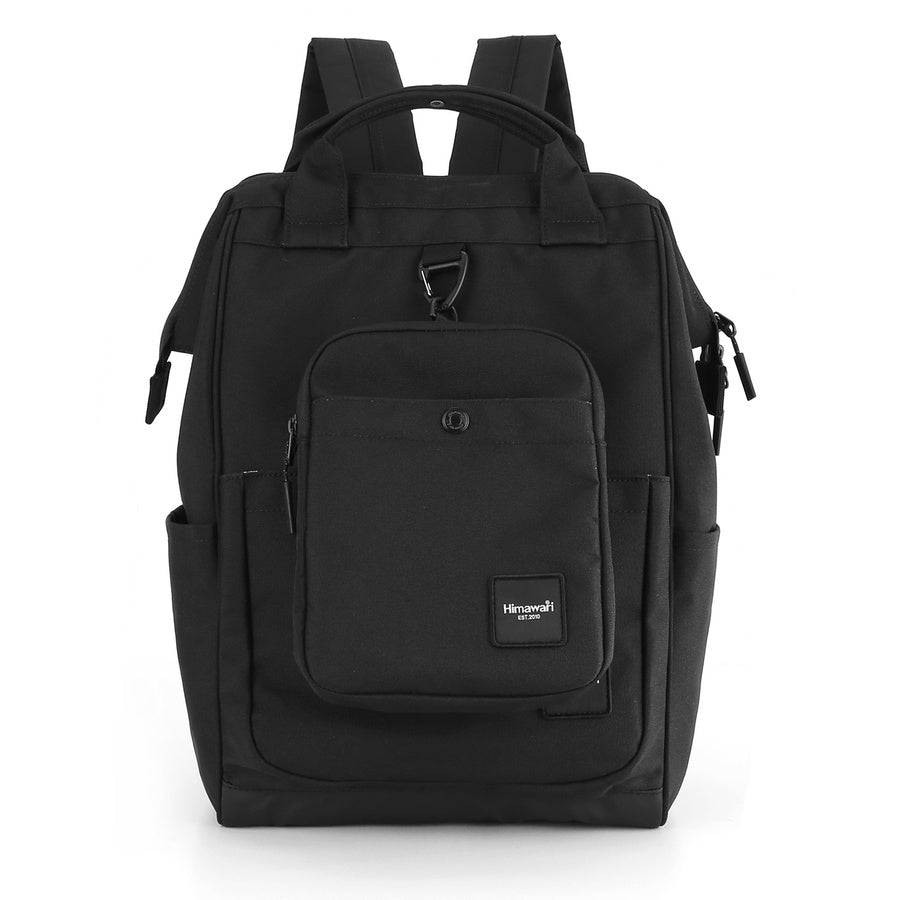 Juoda poliesterinė vandeniui atspari kelioninė kuprinė „Himawari“ su dėklu K37