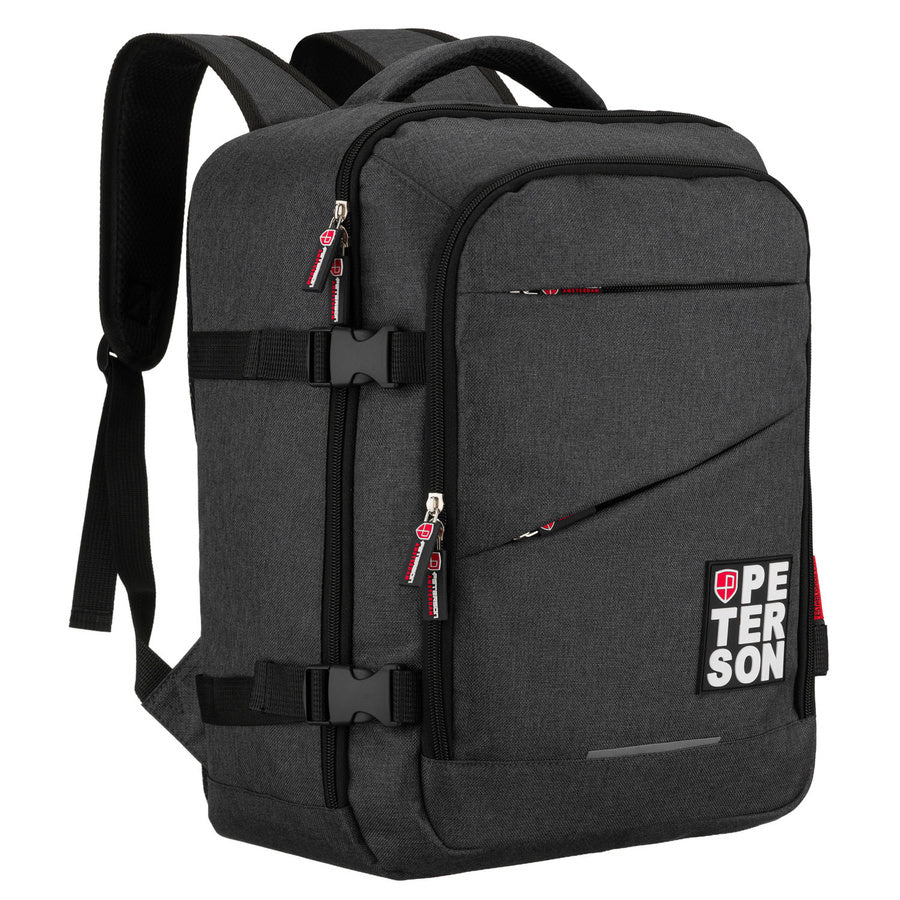 Vandeniui atspari poliesterinė kelioninė kuprinė „Peterson“, juoda K2