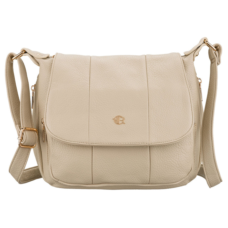 Talpi moteriška smėlio spalvos pečių rankinė „Rovicky“ su kišenėmis, iš dirbtinės odos P41