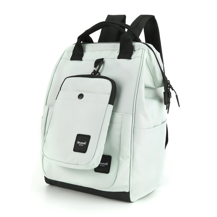 Talpi tekstilinė mėtų spalvos moteriška A4 kuprinė „Himawari“ su dėkliuku K40