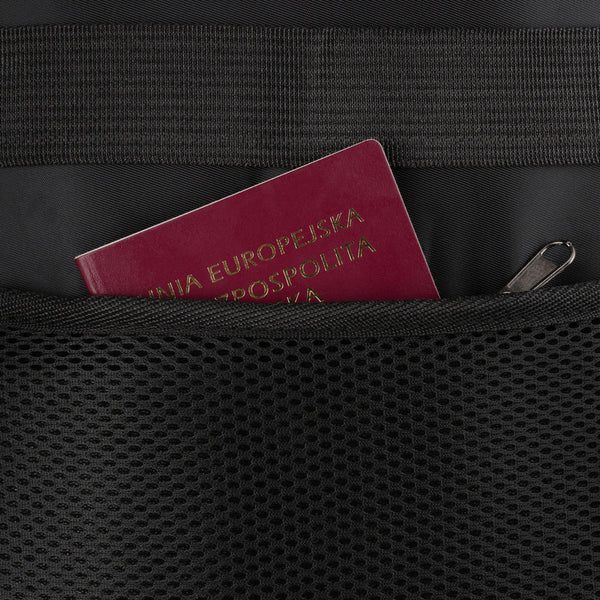 Talpi kelioninė kuprinė lėktuvui (38×27×16 cm) „Rovicky“, poliesterinė, juoda