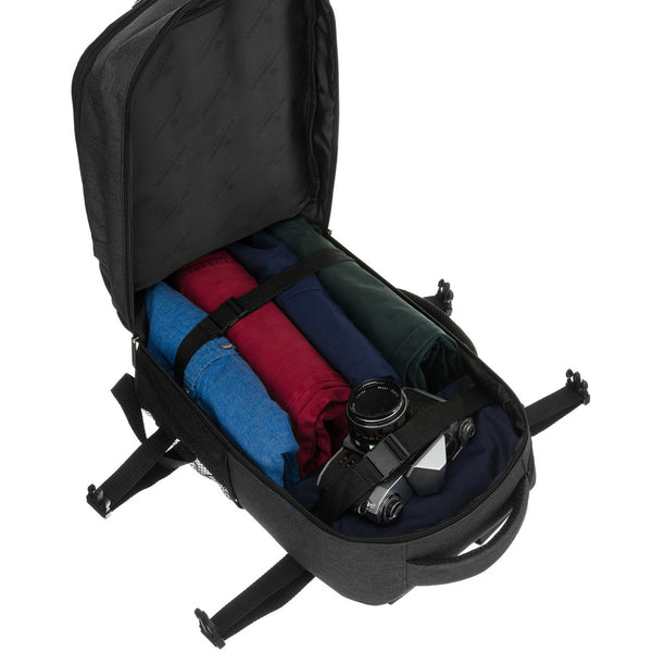 Talpi juoda poliesterinė kelioninė rankinio bagažo kuprinė „Peterson“ K53