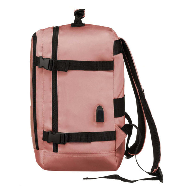 Talpi rožinė kelioninė rankinio bagažo kuprinė „Peterson“ su USB jungtimi K46