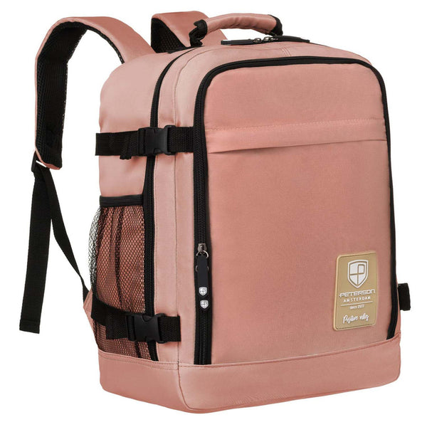 Talpi rožinė kelioninė rankinio bagažo kuprinė „Peterson“ su USB jungtimi K46