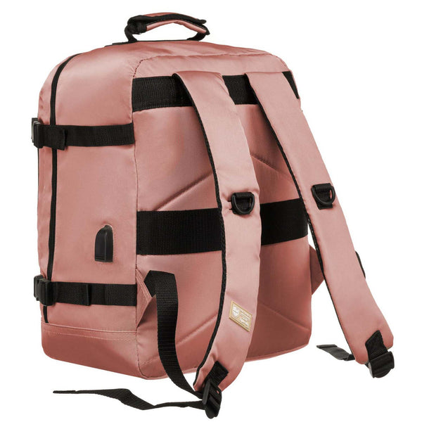 Talpi rožinė kelioninė rankinio bagažo kuprinė „Peterson“ su USB jungtimi K46