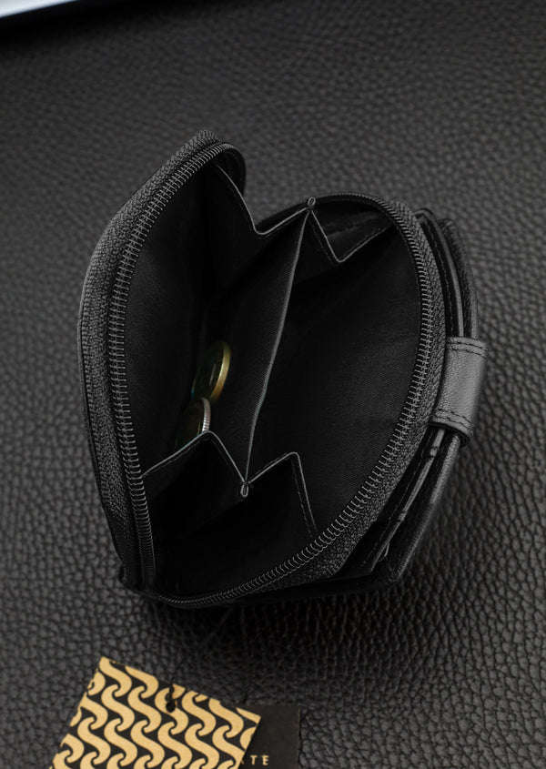 Moteriška odinė piniginė STEVENS, juoda, su RFID apsauga