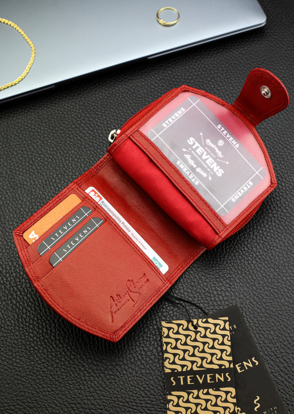 Piniginė moterims Stevens, raudona, su RFID apsauga