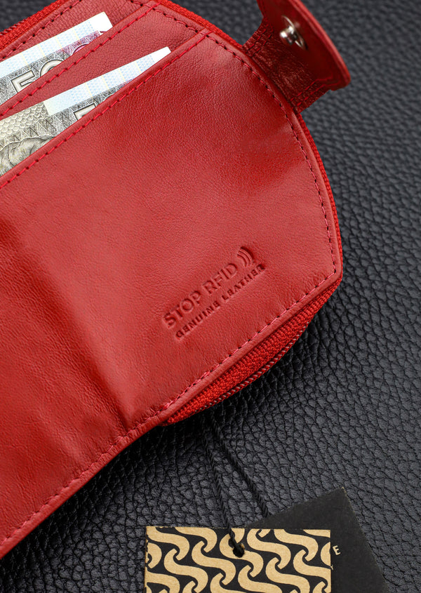 Piniginė moterims Stevens, raudona, su RFID apsauga