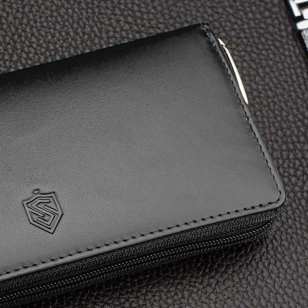 Piniginė moterims Stevens su RFID apsauga bei užtrauktuku, juoda D50