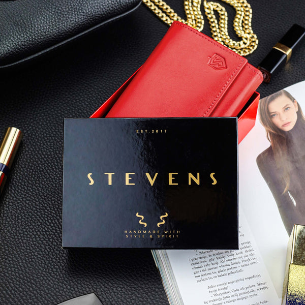 Moteriška odinė piniginė STEVENS Extended Z02-063M raudona su RFID apsauga D1885