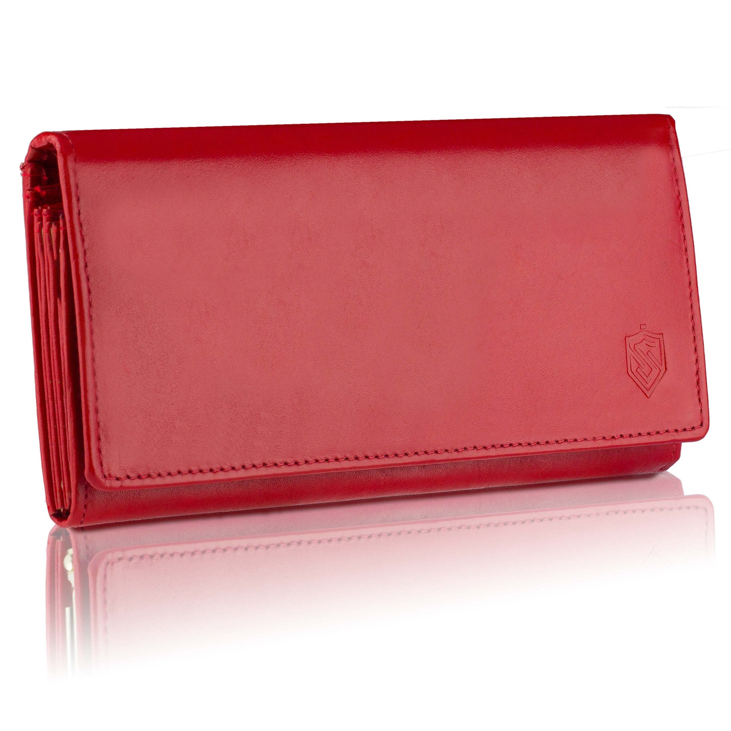 Moteriška odinė piniginė STEVENS Extended Z02-063M raudona su RFID apsauga D1885