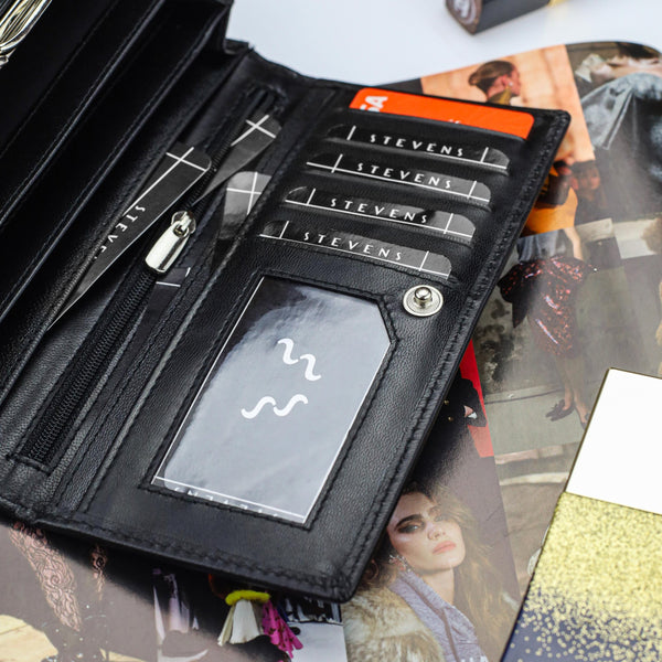Moteriška piniginė STEVENS, juoda D1683