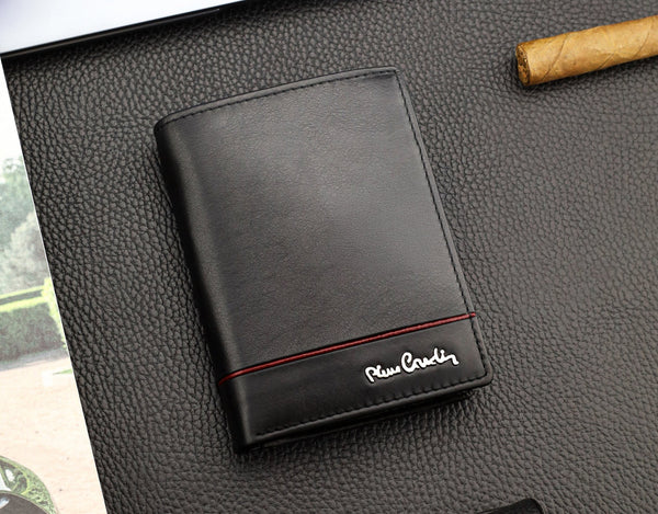 Vyriška odinė piniginė Pierre Cardin, juoda 623506