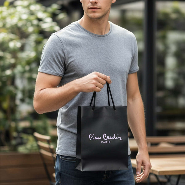 Vyriška piniginė ir diržas Pierre Cardin dėžutėje, juoda, natūrali oda